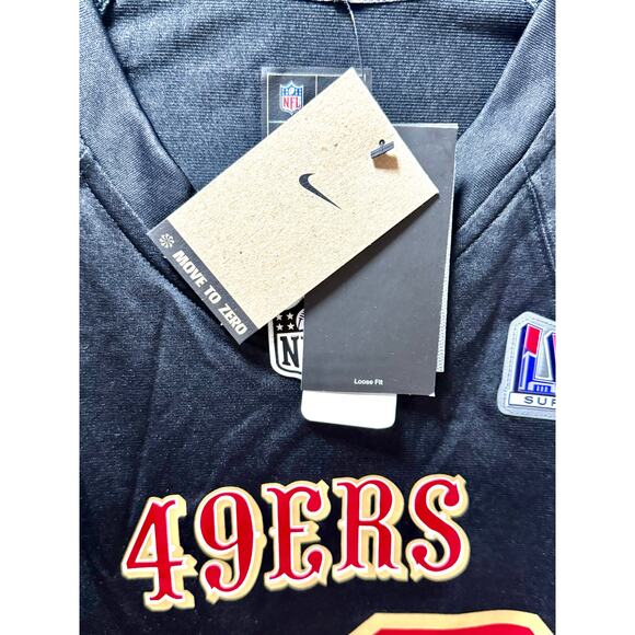Chistian McCaffrey 49ers Mens 2XL Super Bowl LVlll Game Nike Jersey NEW w/tags - Picture 4 of 7